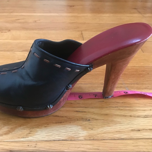 *Rare* wood clog French mule with platform heel - Picture 12 of 13